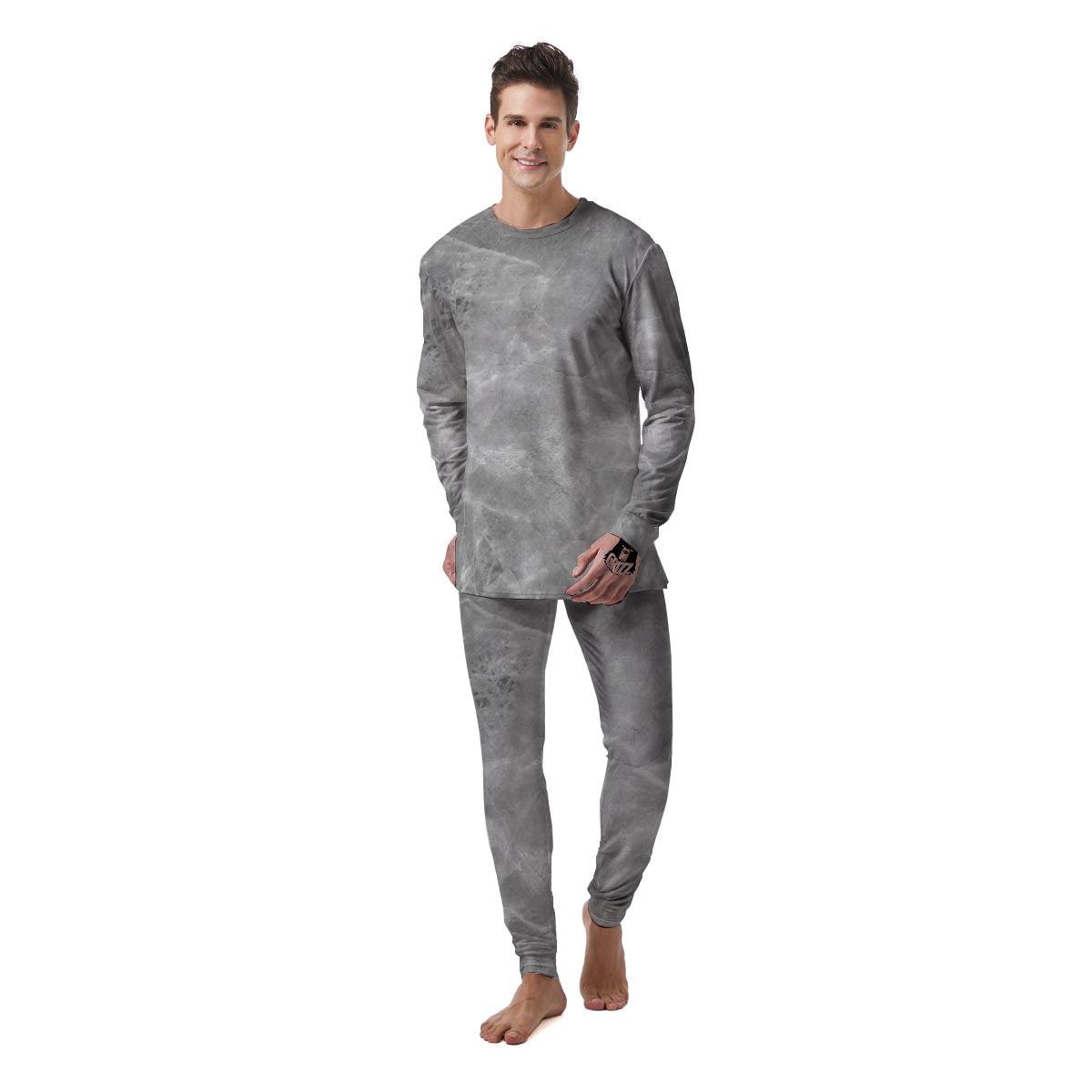 Grey Marble Men's Pajamas-grizzshop