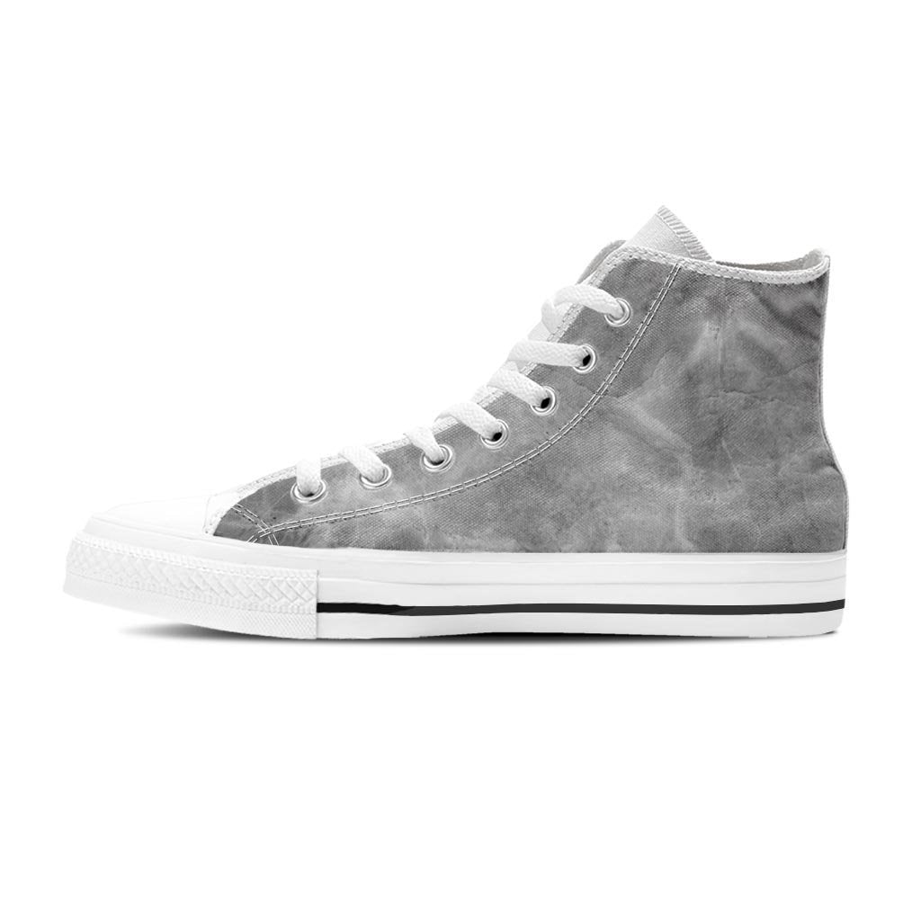 Grey Marble Women's High Top Shoes-grizzshop