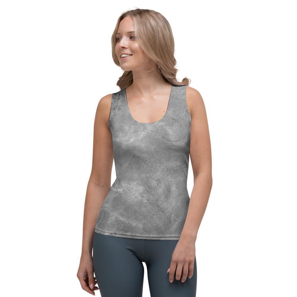 Grey Marble Women's Tank Top-grizzshop