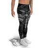 Grey Moth Skull Print Men's Leggings-grizzshop