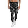 Grey Moth Skull Print Men's Leggings-grizzshop