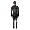 Grey Moth Skull Print Men's Pajamas-grizzshop