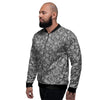 Grey Paisley Bandana Print Men's Bomber Jacket-grizzshop