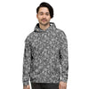 Grey Paisley Bandana Print Men's Hoodie-grizzshop