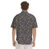 Grey Paisley Bandana Print Men's Short Sleeve Shirts-grizzshop