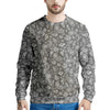 Grey Paisley Bandana Print Men's Sweatshirt-grizzshop