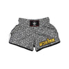 Grey Paisley Bandana Print Muay Thai Boxing Shorts-grizzshop