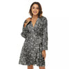 Grey Paisley Bandana Print Women's Robe-grizzshop