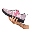 Grey Pink And White Camo Print Black Sneaker-grizzshop