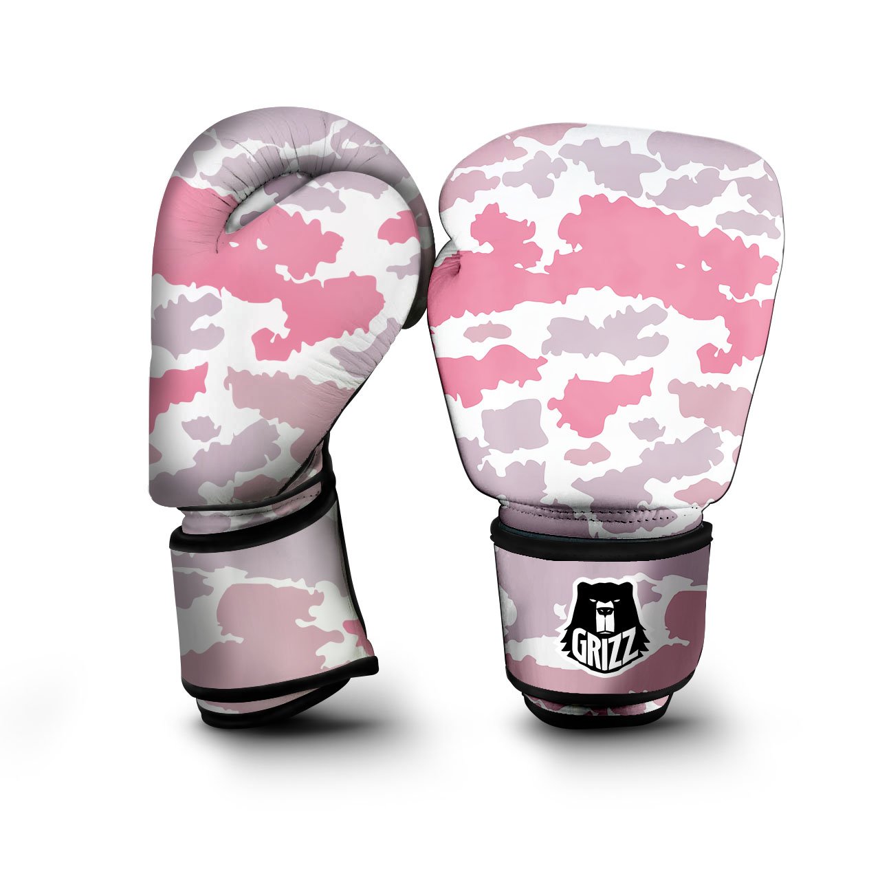 Grey Pink And White Camo Print Boxing Gloves-grizzshop