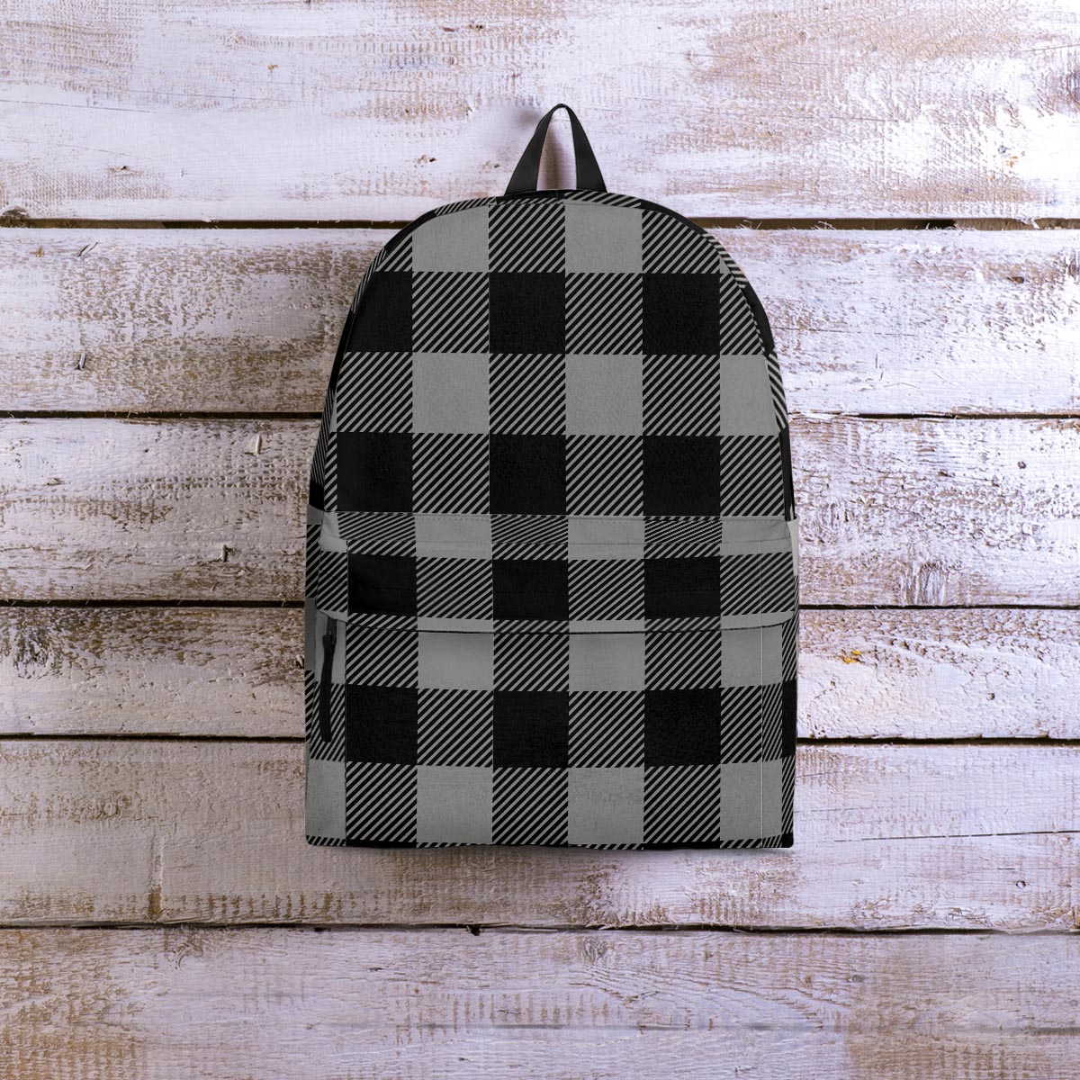 Grey Plaid Backpack-grizzshop