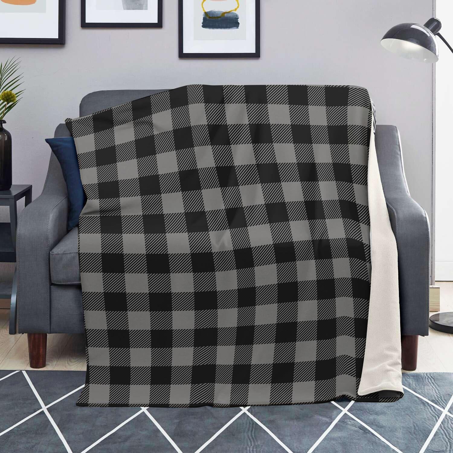 Grey Plaid Blanket-grizzshop