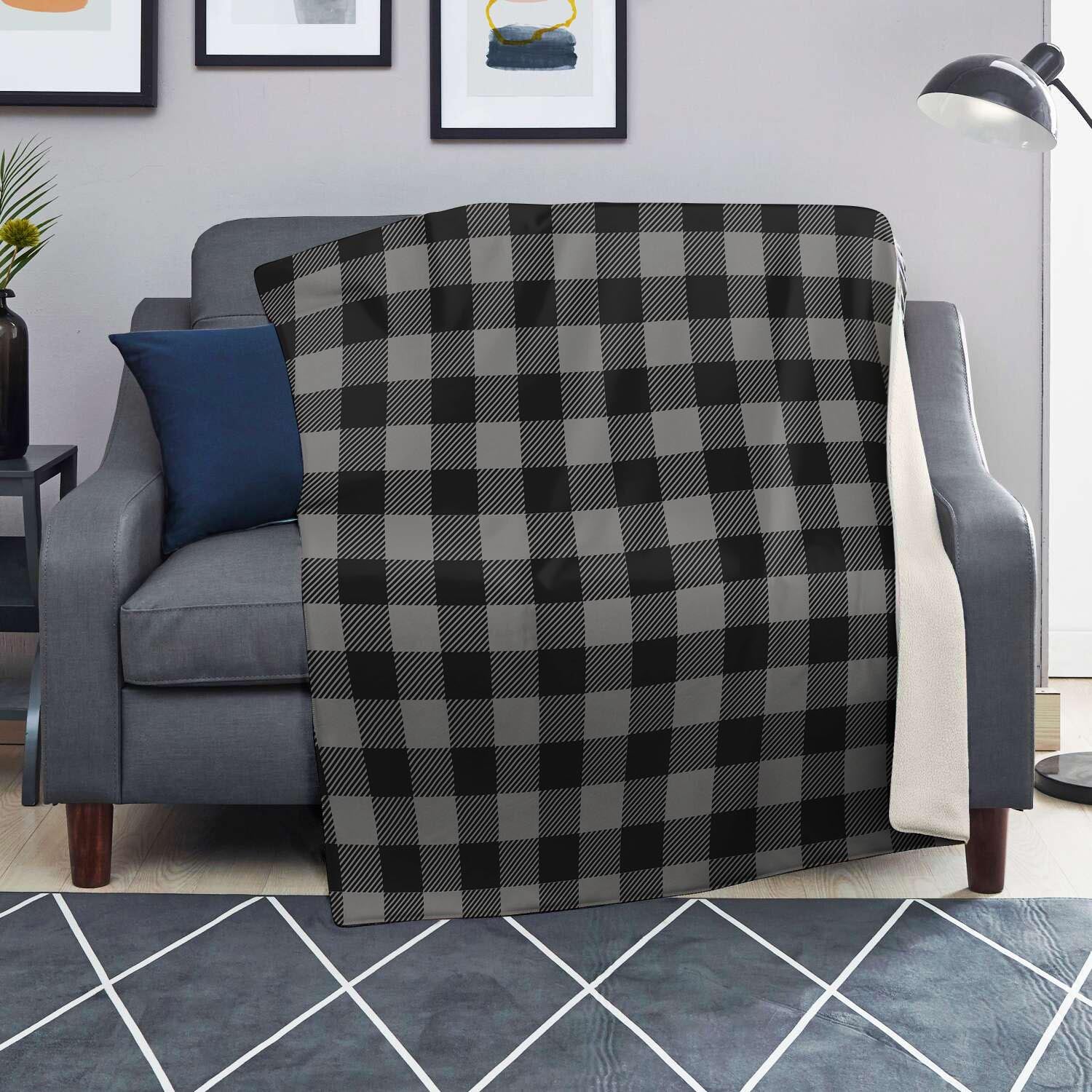 Grey Plaid Blanket-grizzshop