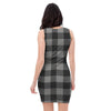 Grey Plaid Bodycon Dress-grizzshop