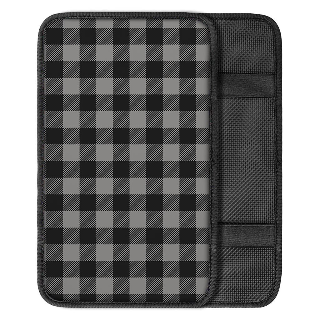 Grey Plaid Car Console Cover-grizzshop