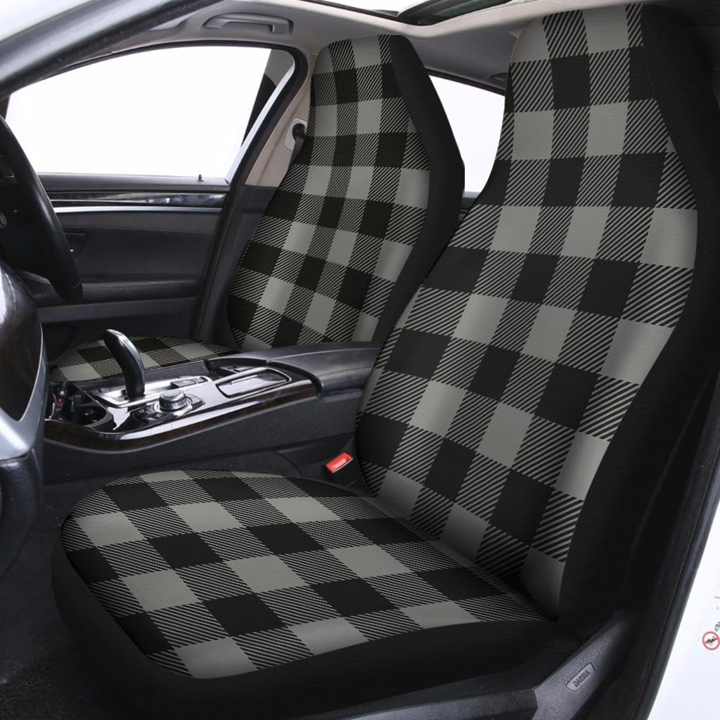 Grey Plaid Car Seat Covers-grizzshop