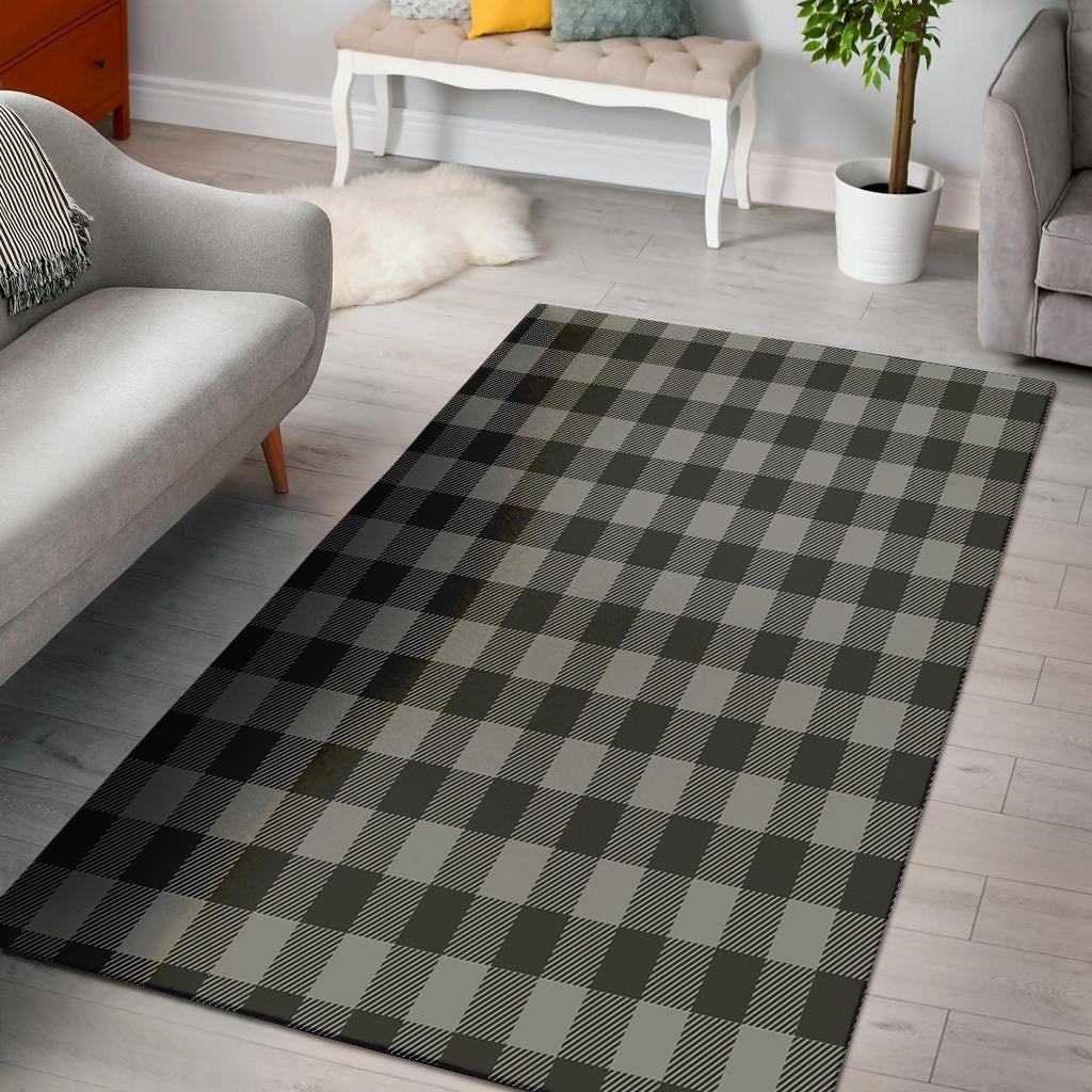 Grey Plaid Floor Mat-grizzshop