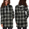 Grey Plaid Hoodie Dress-grizzshop