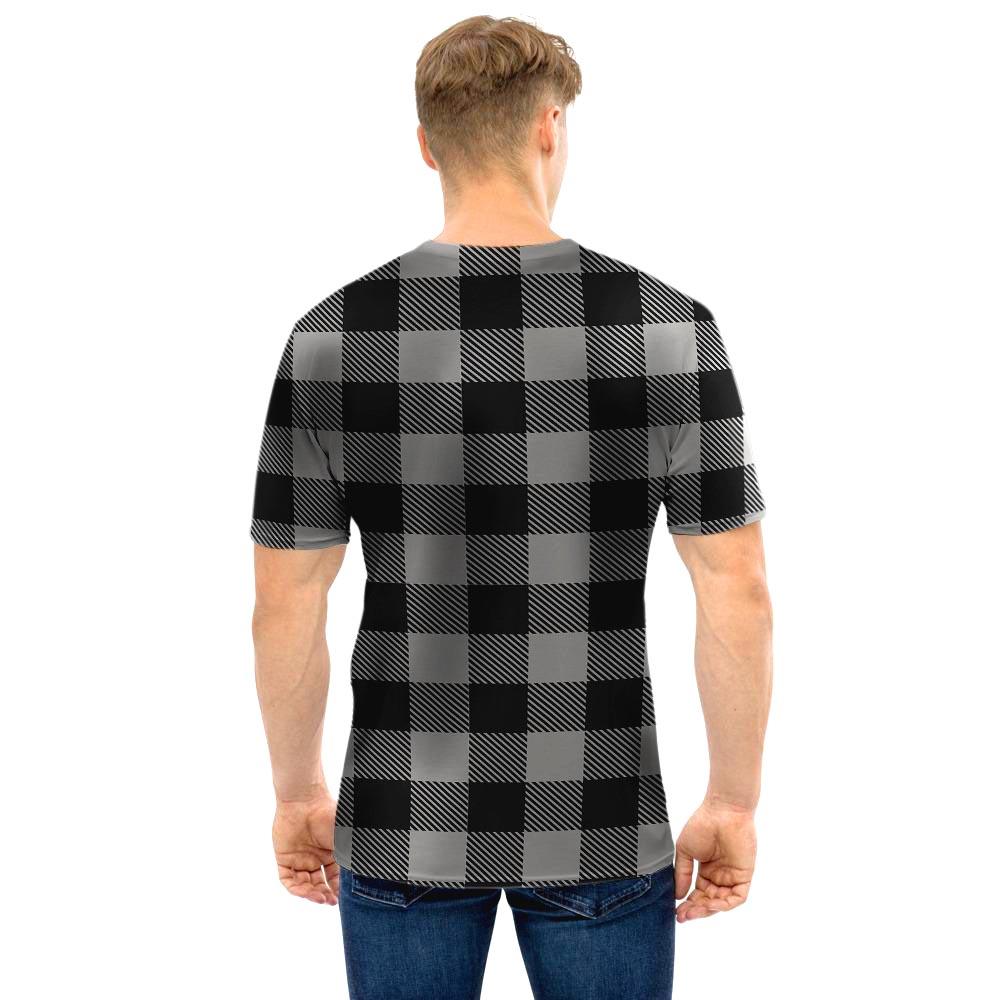 Grey Plaid Men T Shirt-grizzshop