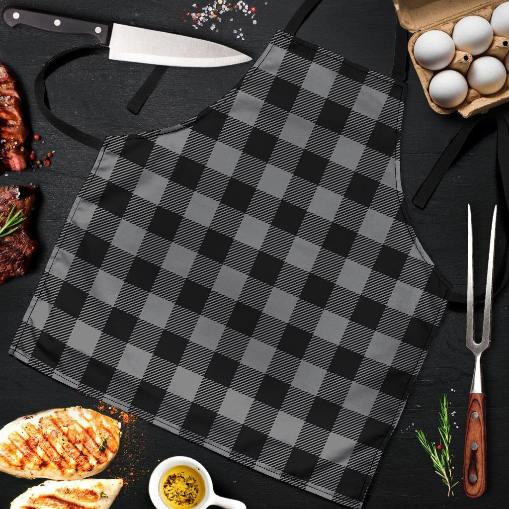 Grey Plaid Men's Apron-grizzshop