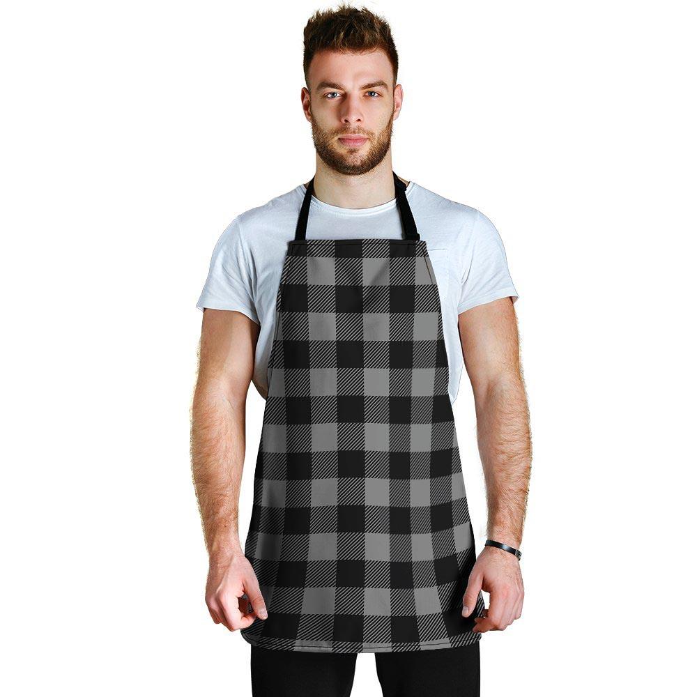 Grey Plaid Men's Apron-grizzshop