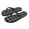 Grey Plaid Men's Flip Flops-grizzshop