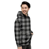 Grey Plaid Men's Hoodie-grizzshop