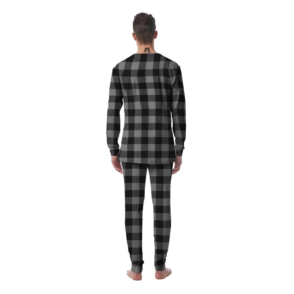 Grey Plaid Men's Pajamas-grizzshop