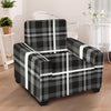 Grey Plaid Tartan Armchair Cover-grizzshop