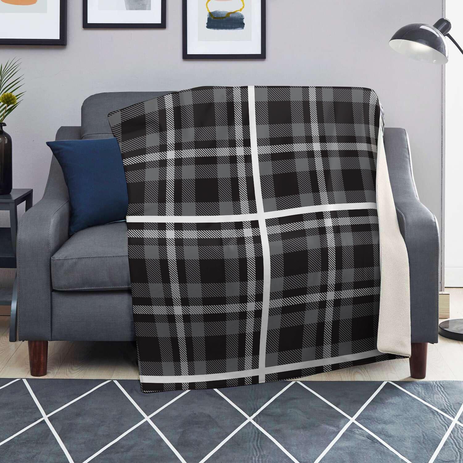 Grey Plaid Tartan Blanket-grizzshop