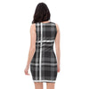 Grey Plaid Tartan Bodycon Dress-grizzshop