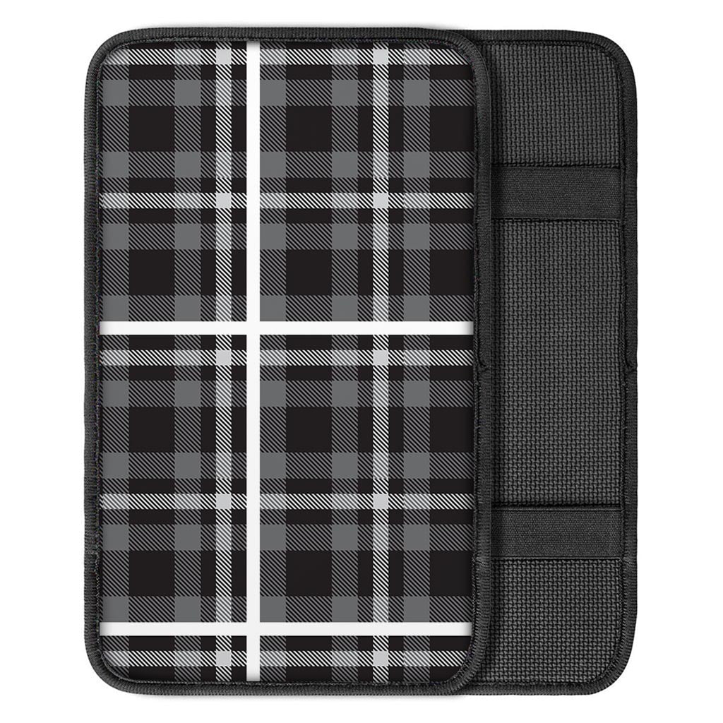 Grey Plaid Tartan Car Console Cover-grizzshop