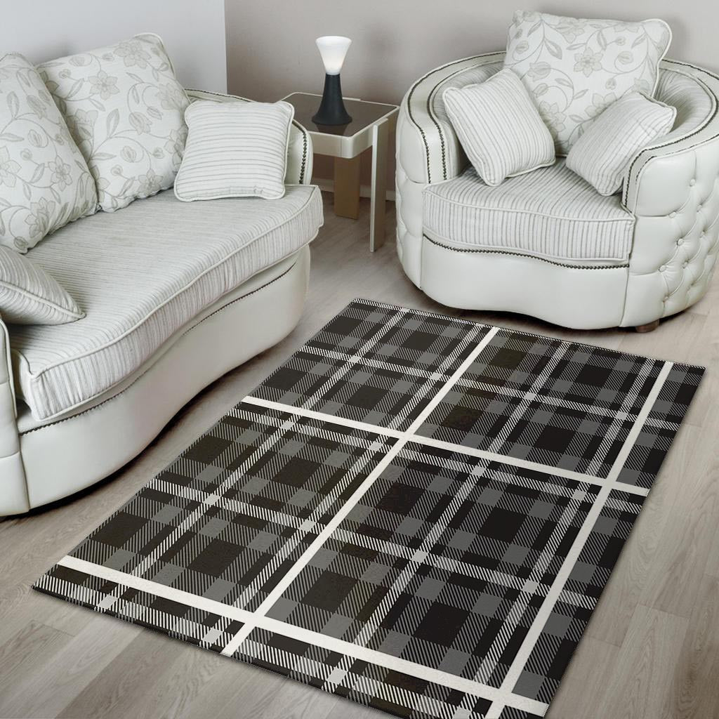 Grey Plaid Tartan Floor Mat-grizzshop