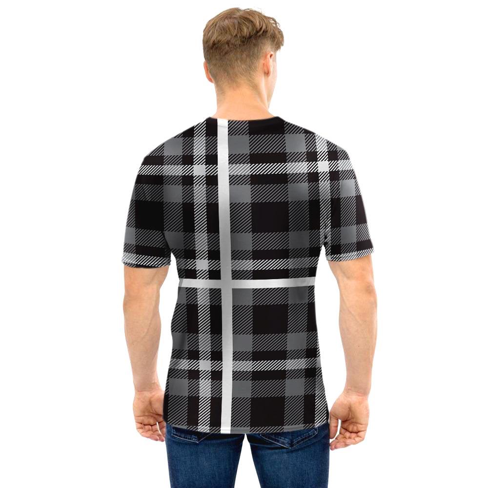 Grey Plaid Tartan Men T Shirt-grizzshop