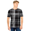 Grey Plaid Tartan Men T Shirt-grizzshop