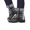 Grey Plaid Tartan Men's Boots-grizzshop