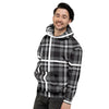 Grey Plaid Tartan Men's Hoodie-grizzshop