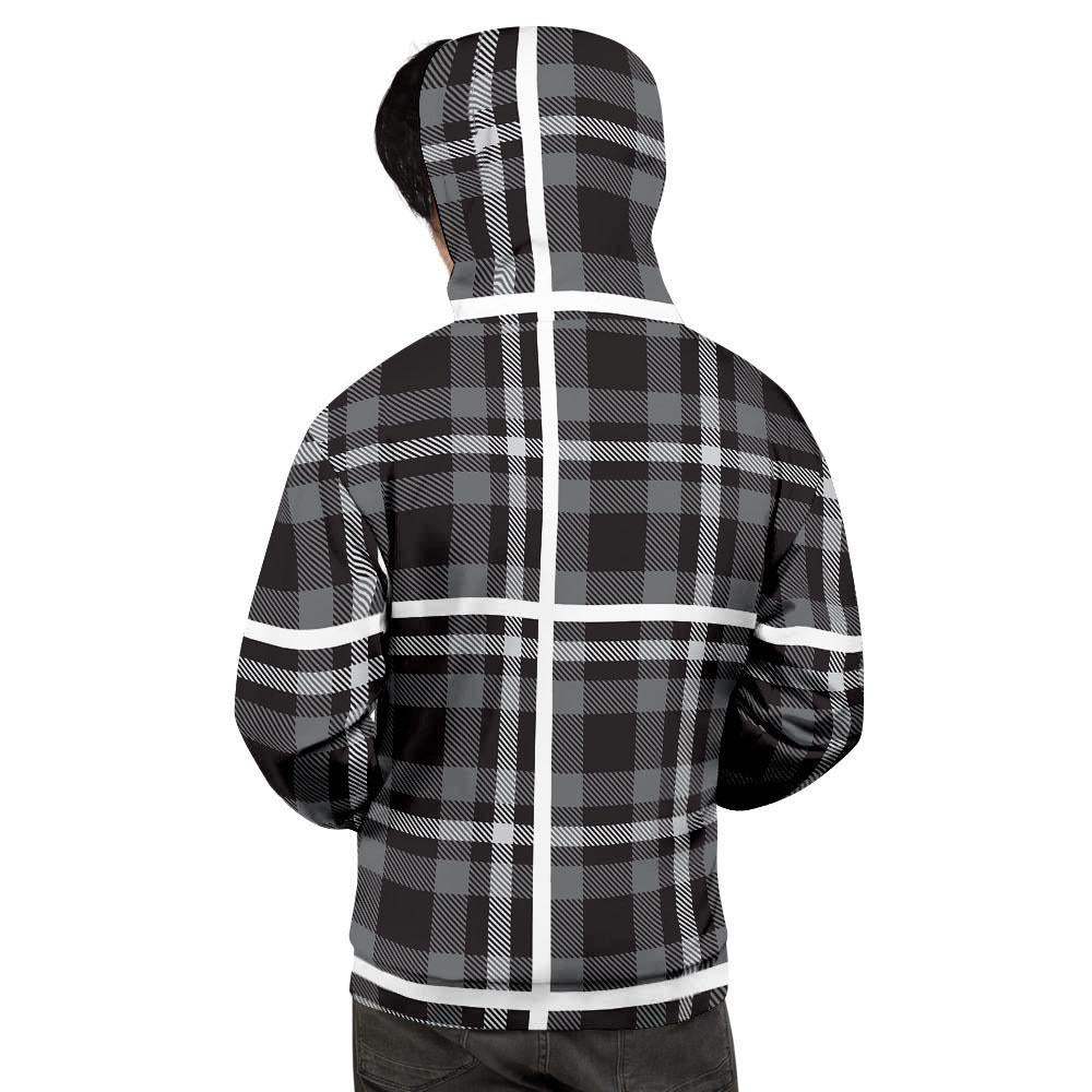 Grey Plaid Tartan Men's Hoodie-grizzshop