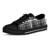 Grey Plaid Tartan Men's Low Top Shoes-grizzshop