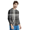 Grey Plaid Tartan Men's Sweatshirt-grizzshop