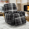 Grey Plaid Tartan Recliner Cover-grizzshop