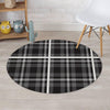 Grey Plaid Tartan Round Rug-grizzshop