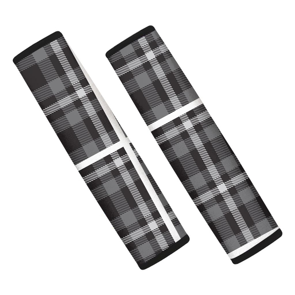 Grey Plaid Tartan Seat Belt Cover-grizzshop