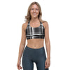 Grey Plaid Tartan Sports Bra-grizzshop