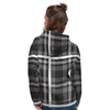 Grey Plaid Tartan Women's Hoodie-grizzshop