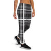 Grey Plaid Tartan Women's Joggers-grizzshop