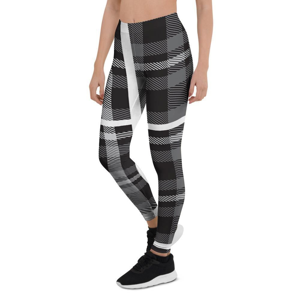 Grey Plaid Tartan Women's Leggings-grizzshop