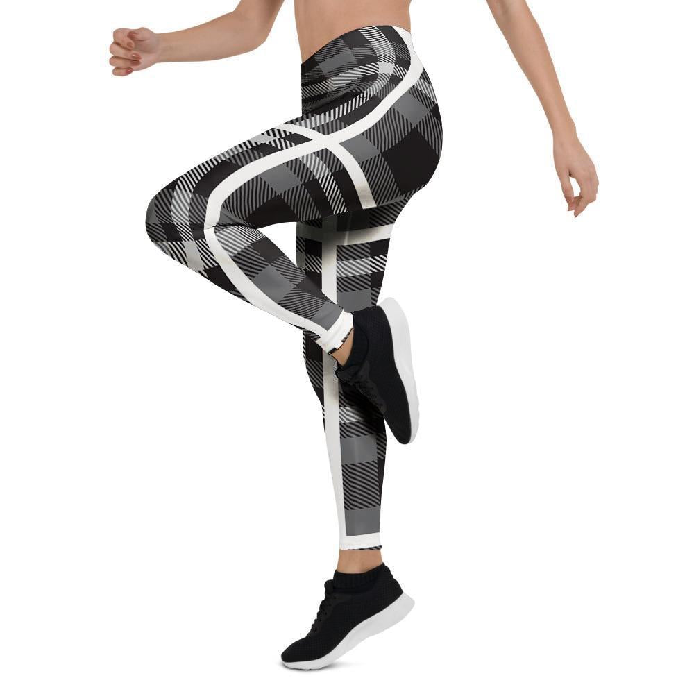 Grey Plaid Tartan Women's Leggings-grizzshop