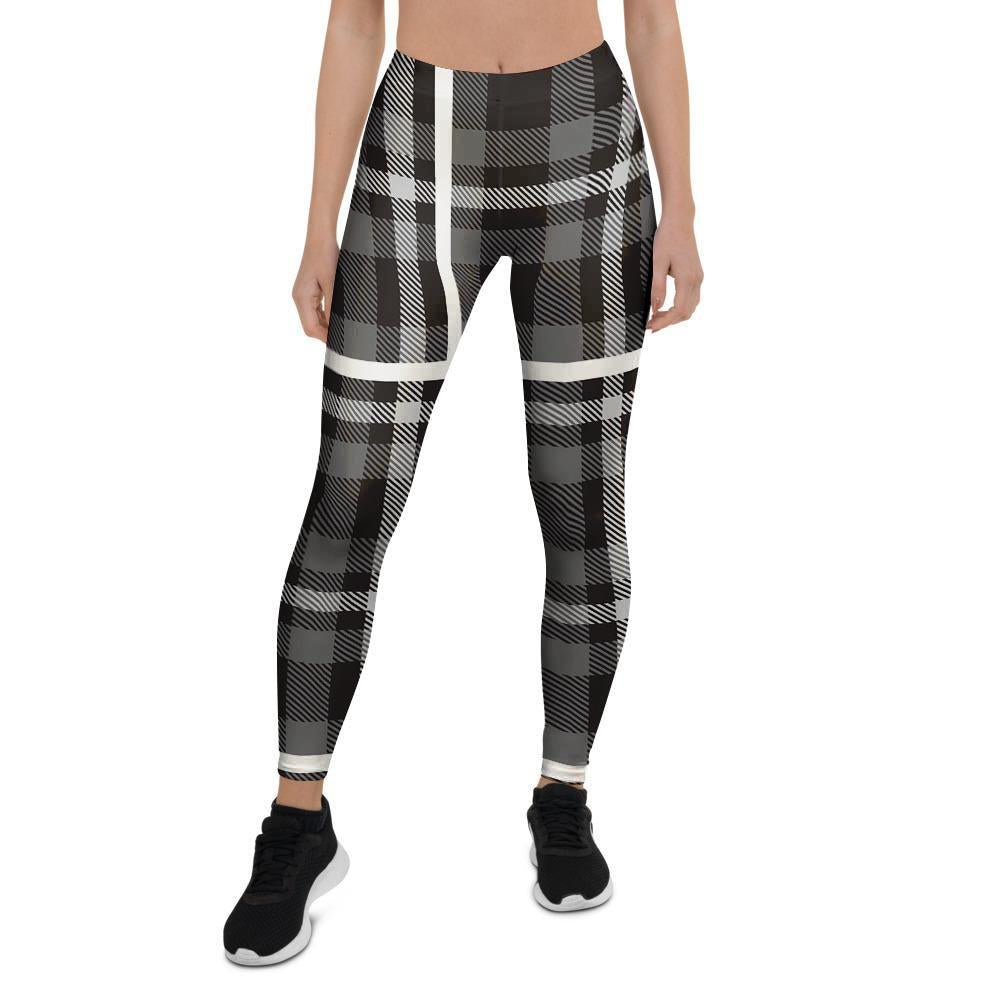 Grey Plaid Tartan Women's Leggings-grizzshop