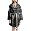 Grey Plaid Tartan Women's Robe-grizzshop